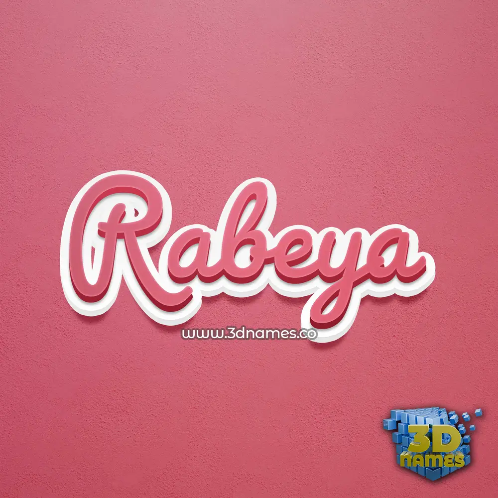 rabeya in Red Scribble style - 3D name wallpaper
