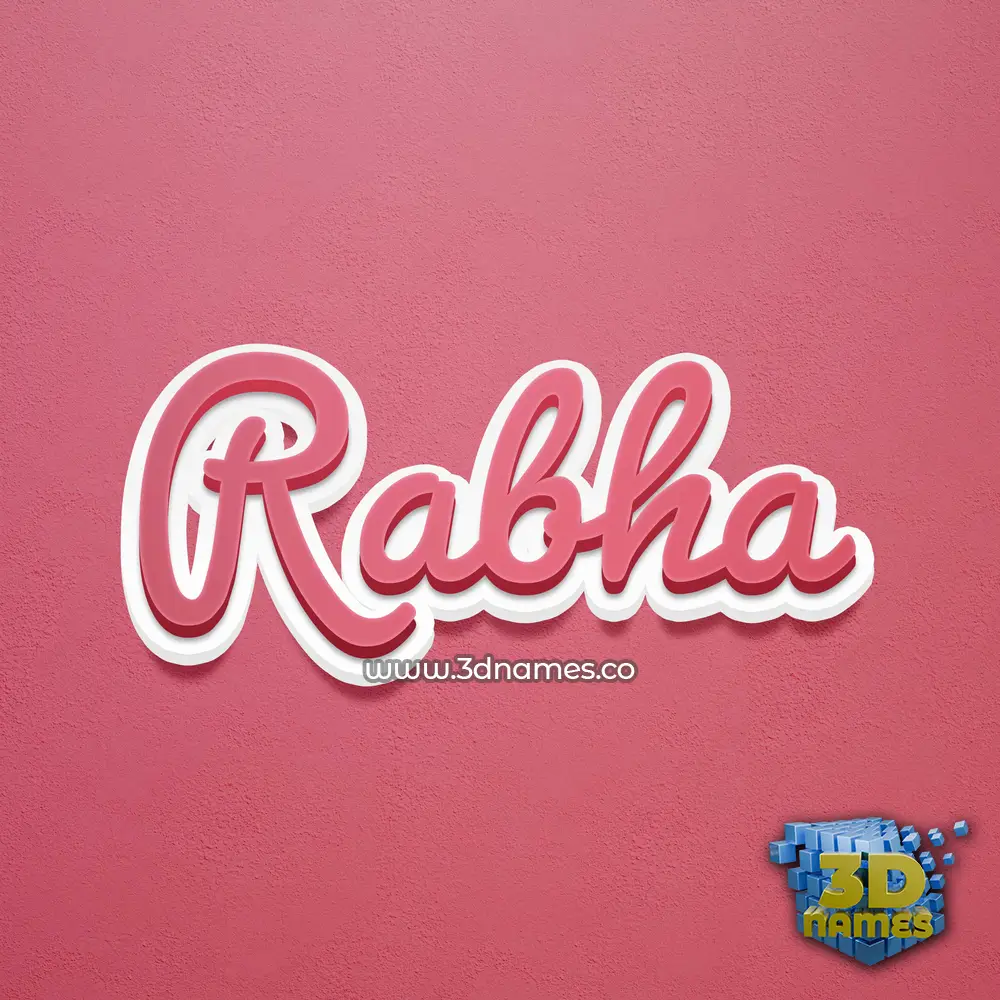 rabha in Red Scribble style - 3D name wallpaper