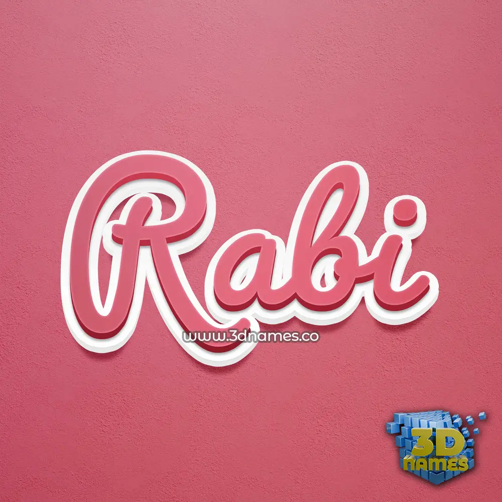 rabi in Red Scribble style - 3D name wallpaper