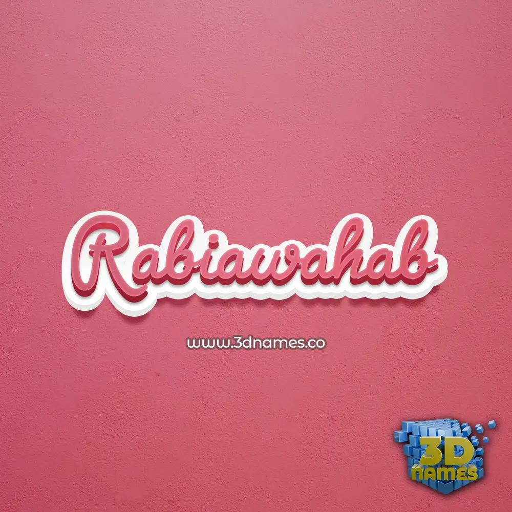 rabiawahab in Red Scribble style - 3D name wallpaper