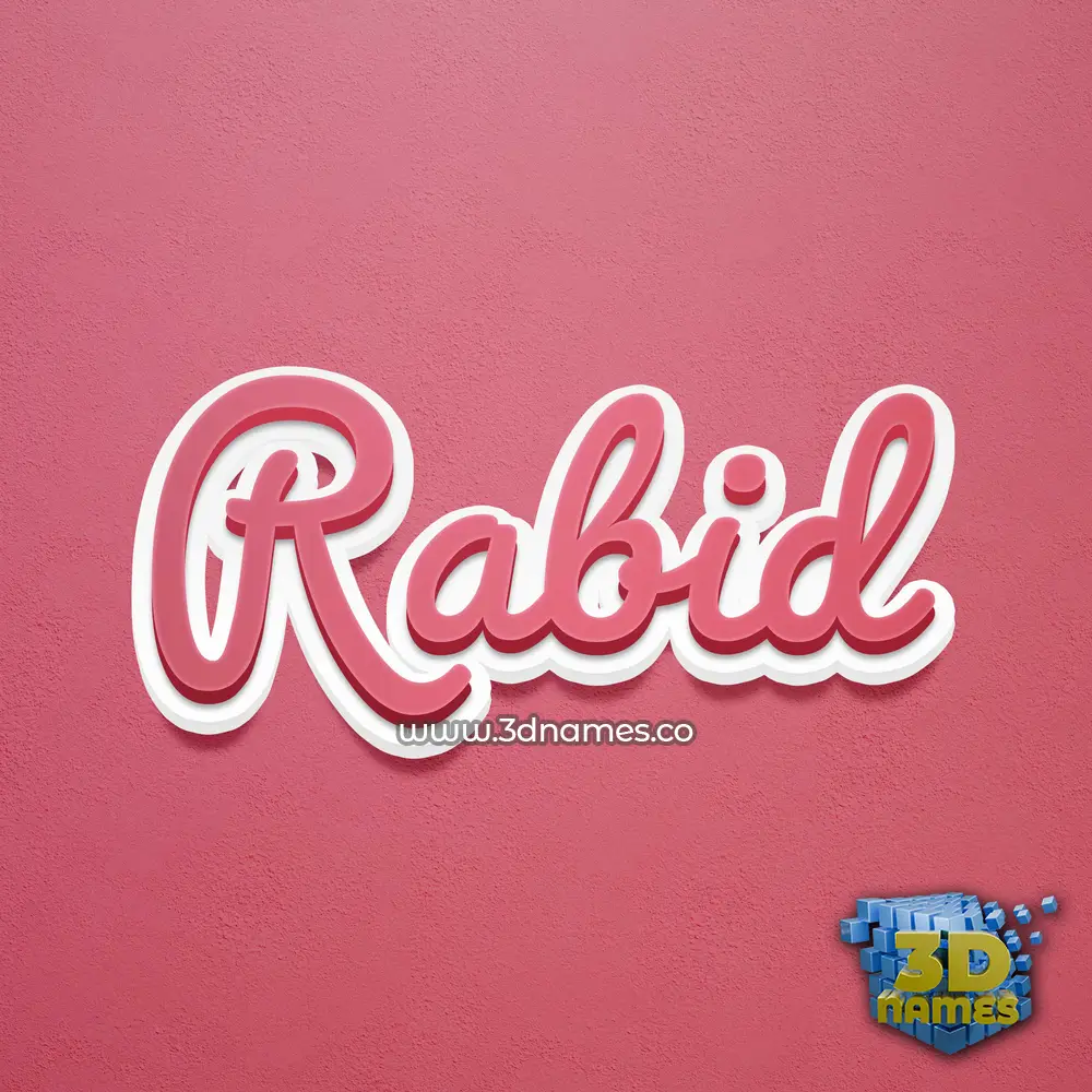 rabid in Red Scribble style - 3D name wallpaper