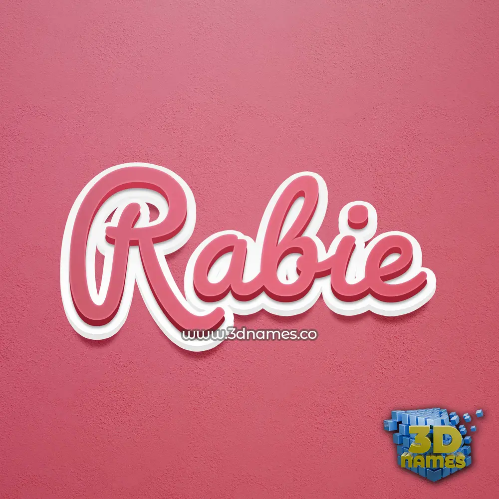 rabie in Red Scribble style - 3D name wallpaper