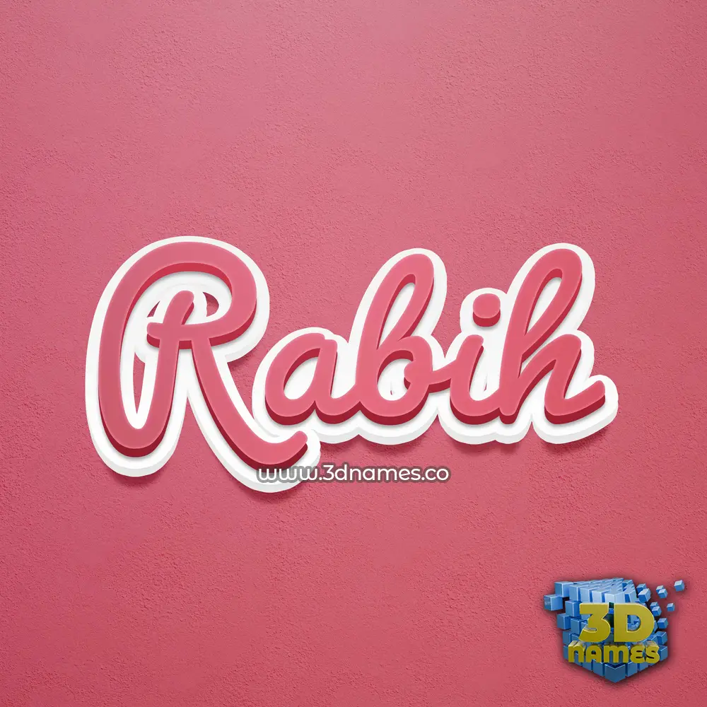 rabih in Red Scribble style - 3D name wallpaper