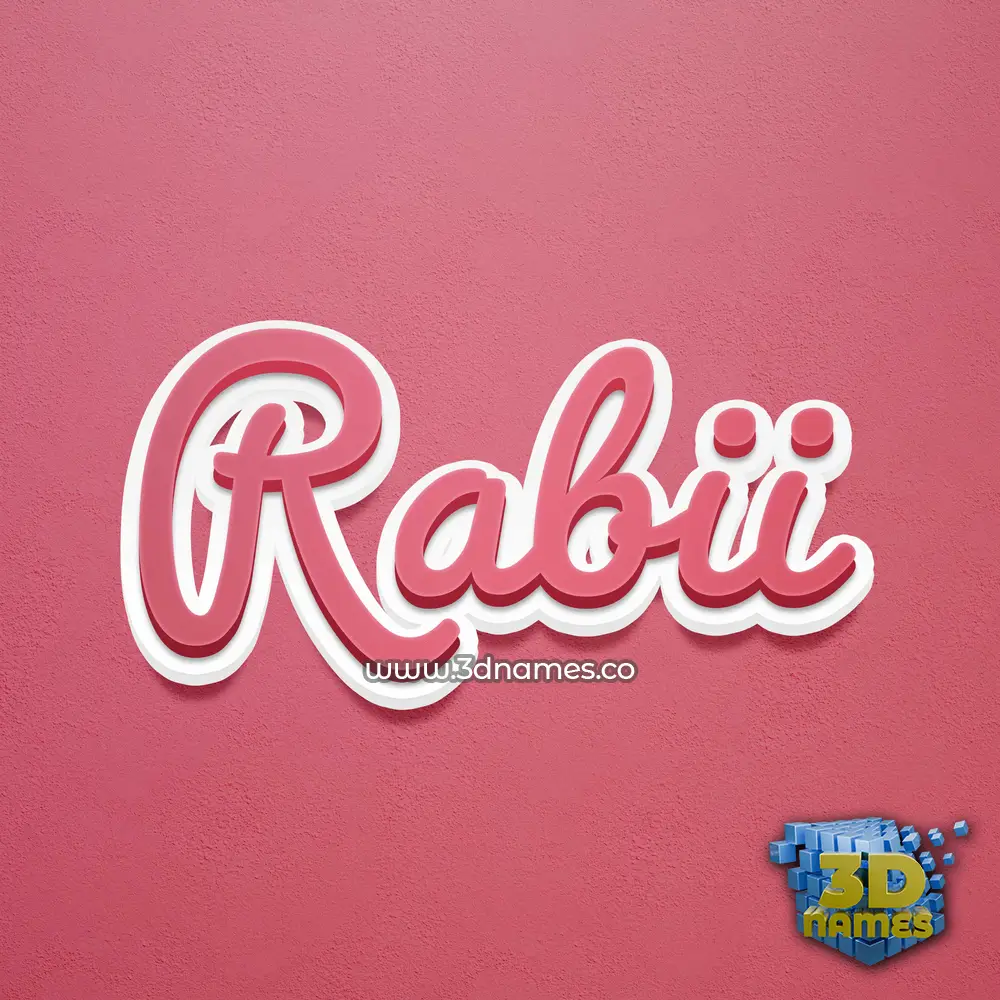 rabii in Red Scribble style - 3D name wallpaper