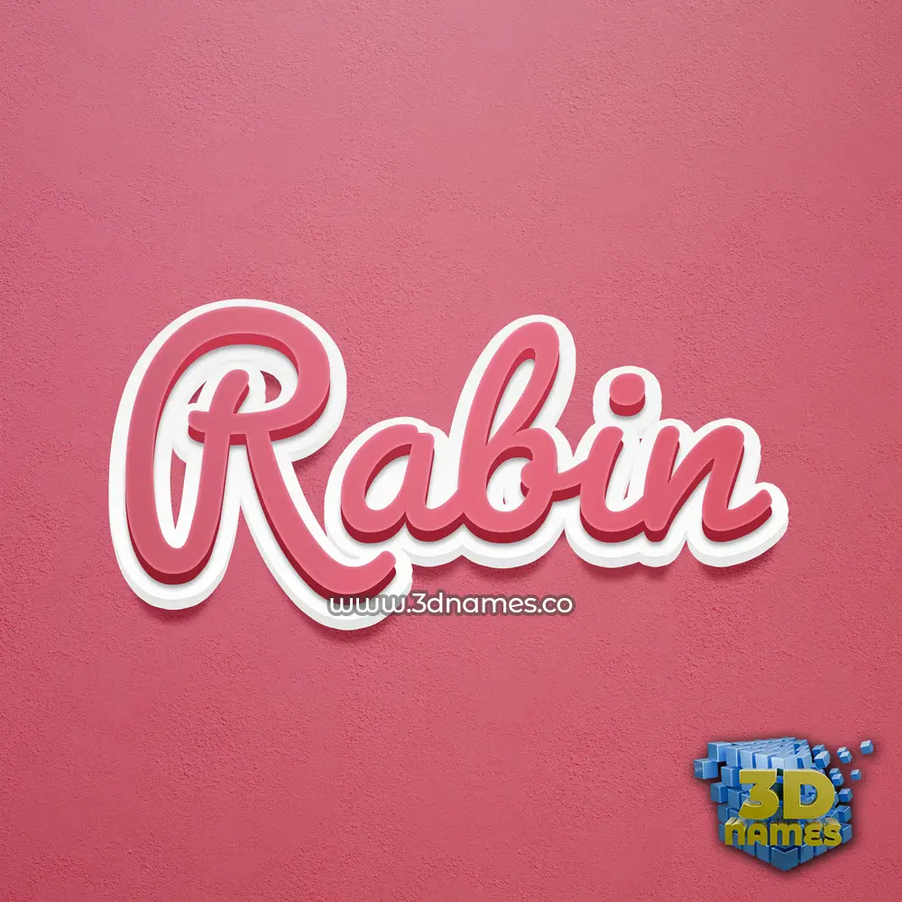 rabin in Red Scribble style - 3D name wallpaper