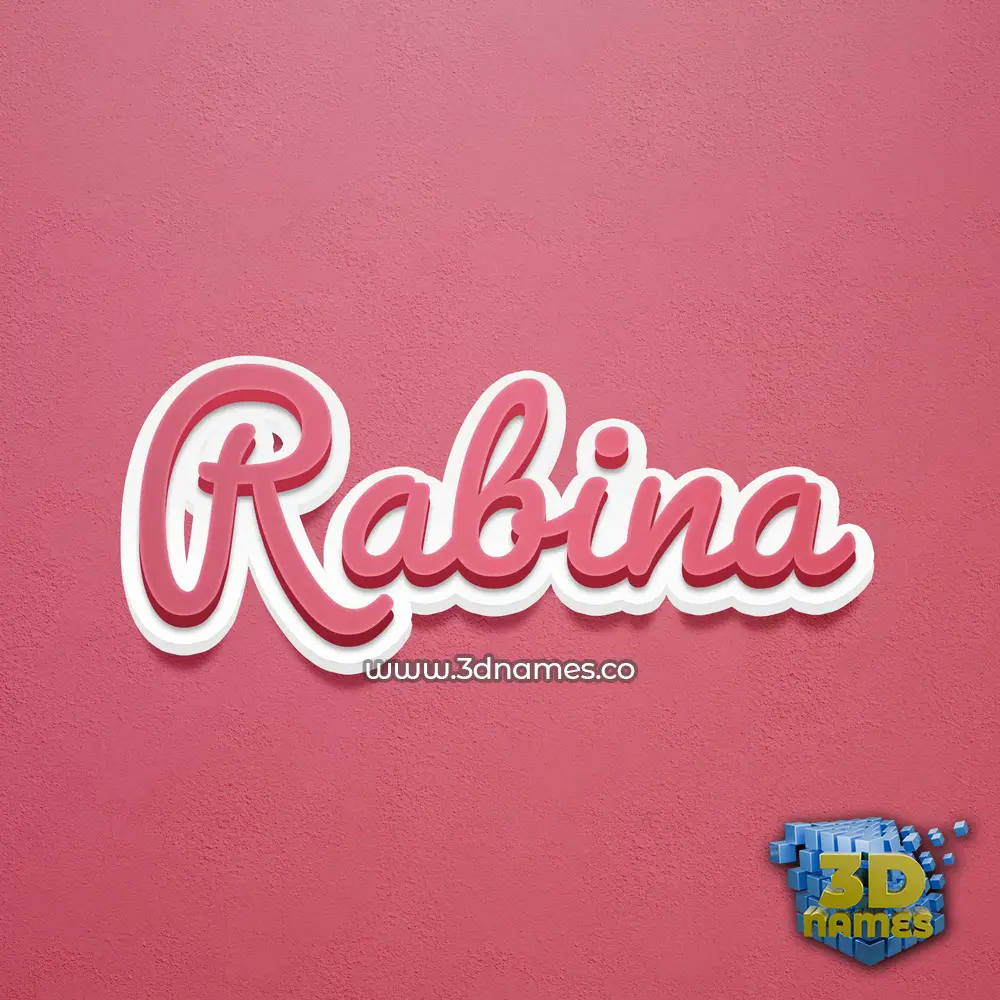 rabina in Red Scribble style - 3D name wallpaper