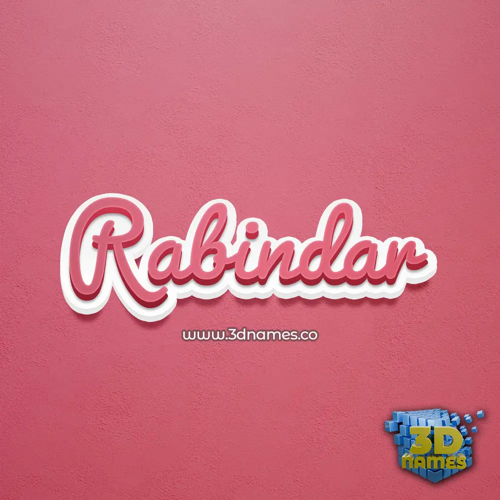 rabindar in Red Scribble style - 3D name wallpaper