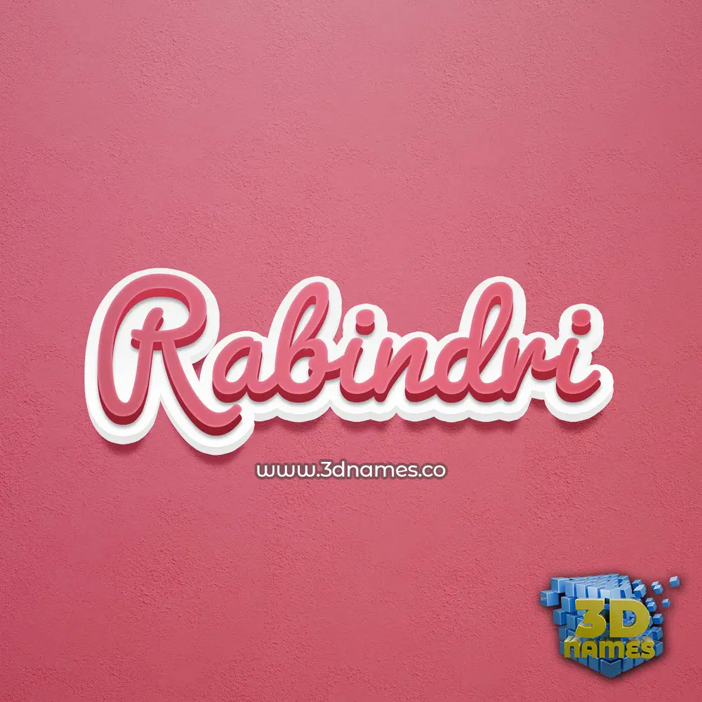 rabindri in Red Scribble style - 3D name wallpaper
