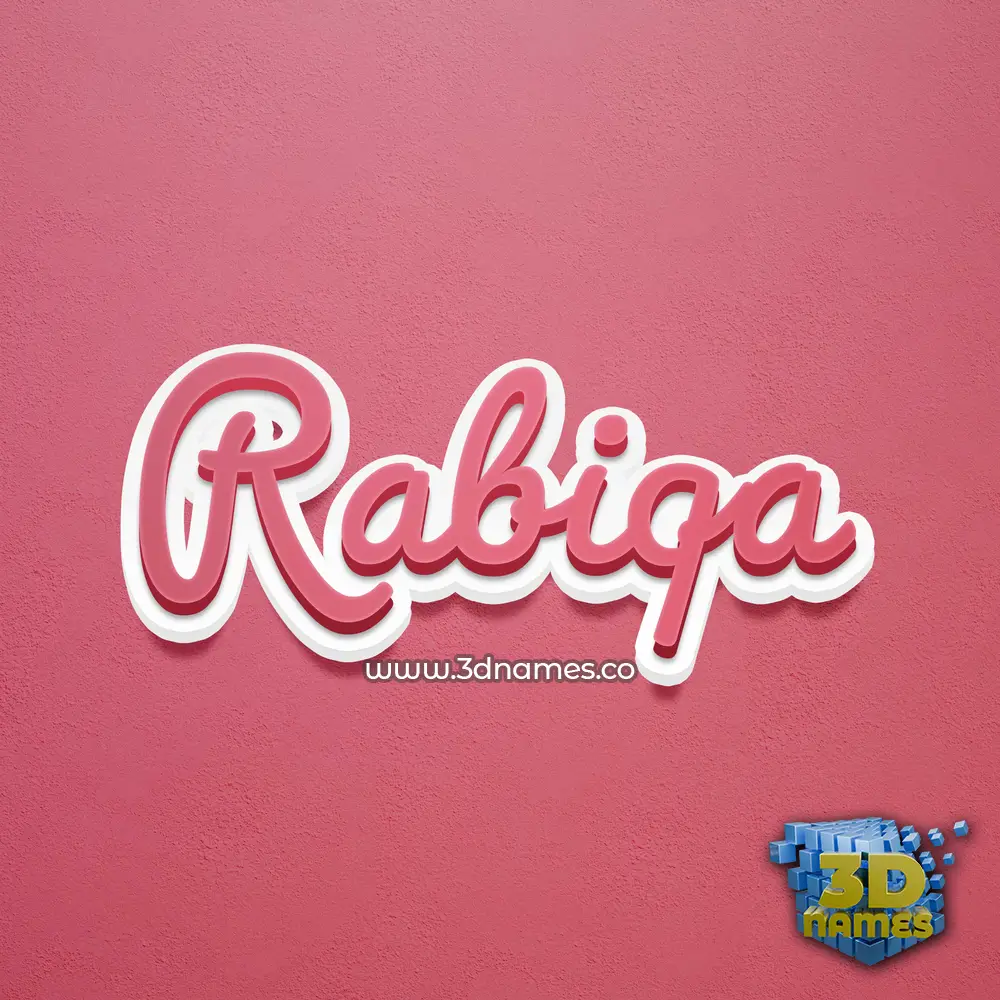rabiqa in Red Scribble style - 3D name wallpaper