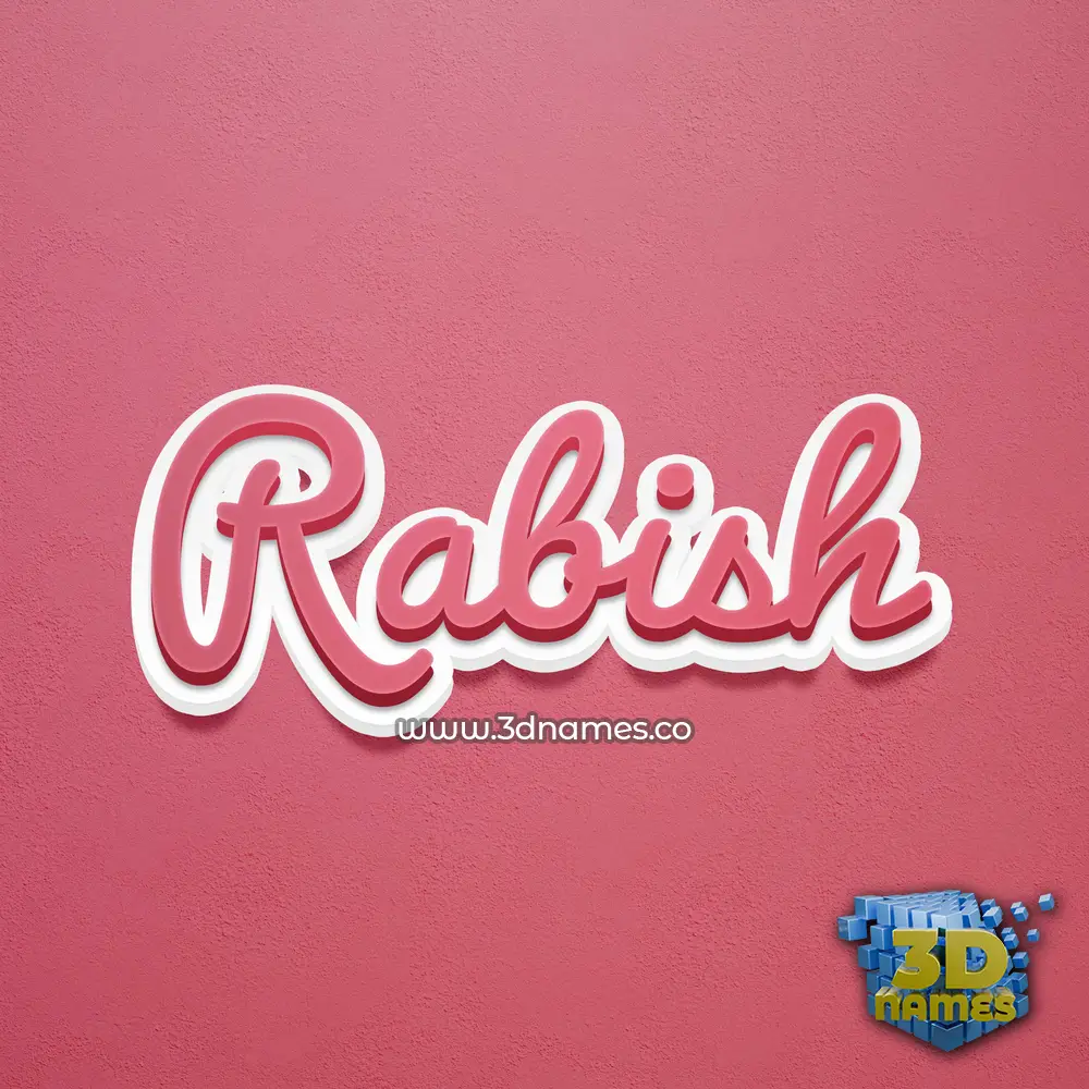 rabish in Red Scribble style - 3D name wallpaper