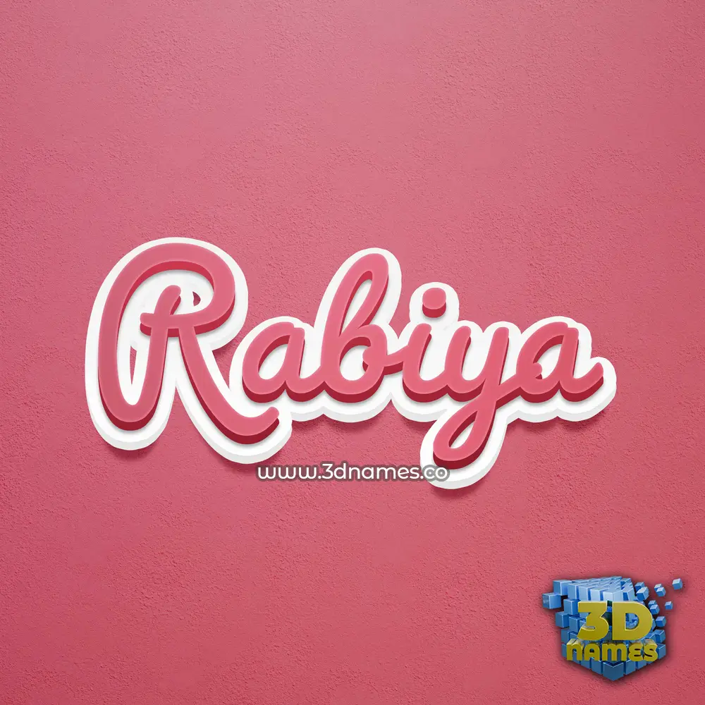 rabiya in Red Scribble style - 3D name wallpaper