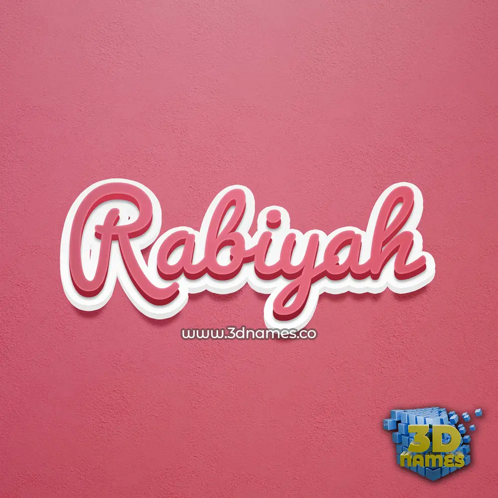 rabiyah in Red Scribble style - 3D name wallpaper