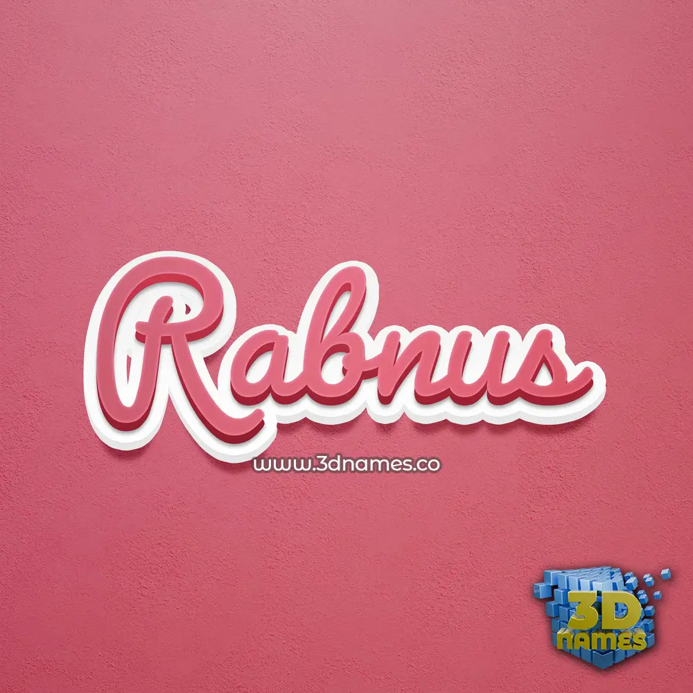 rabnus in Red Scribble style - 3D name wallpaper