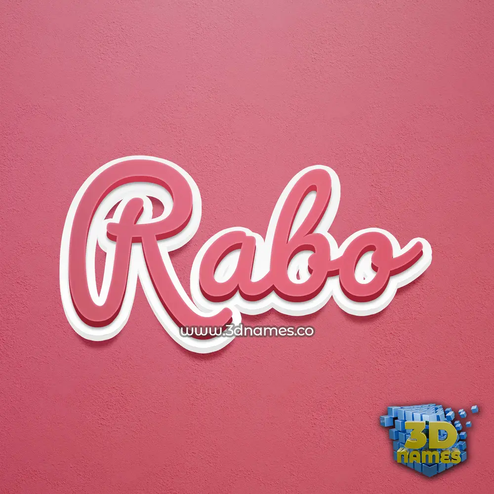 rabo in Red Scribble style - 3D name wallpaper