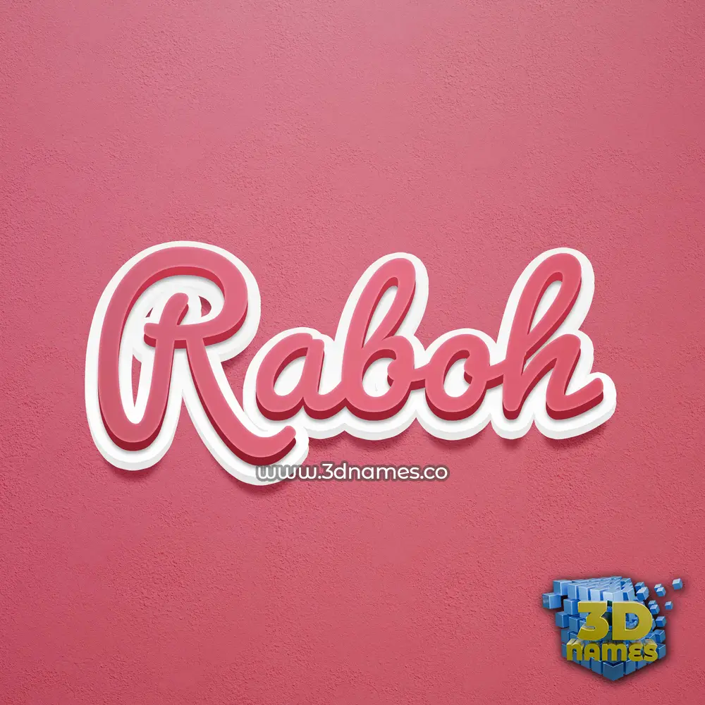 raboh in Red Scribble style - 3D name wallpaper