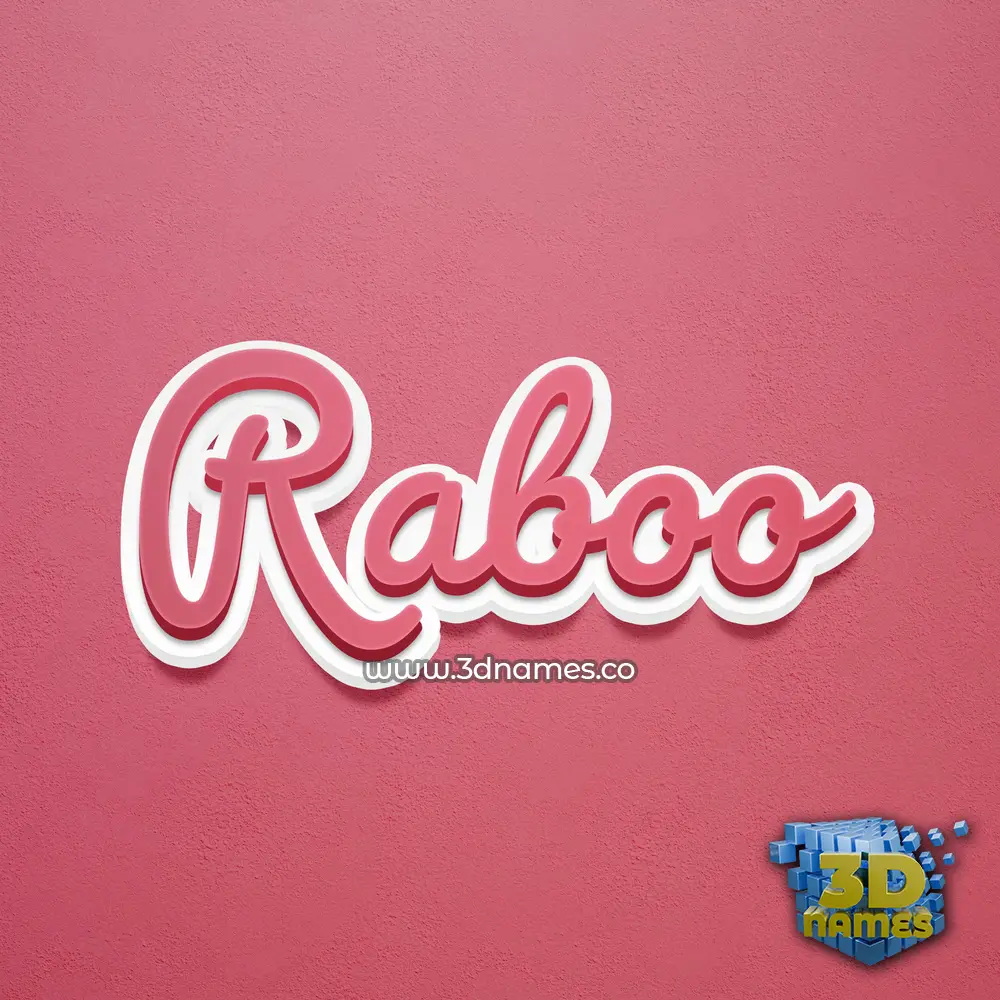 raboo in Red Scribble style - 3D name wallpaper
