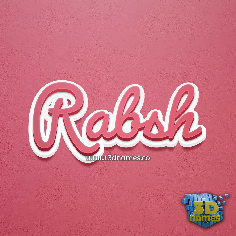 rabsh in Red Scribble style - 3D name wallpaper