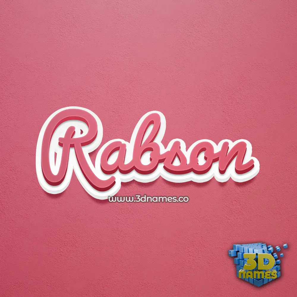 rabson in Red Scribble style - 3D name wallpaper