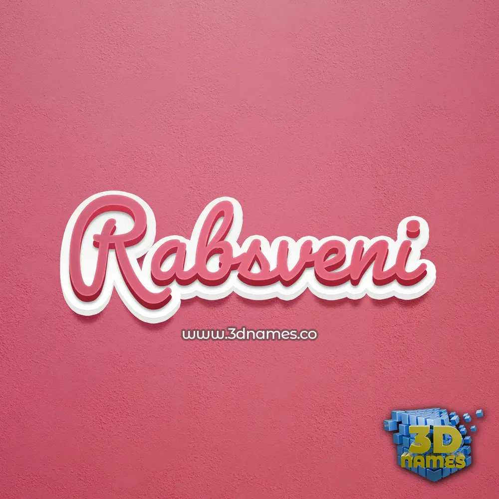 rabsveni in Red Scribble style - 3D name wallpaper