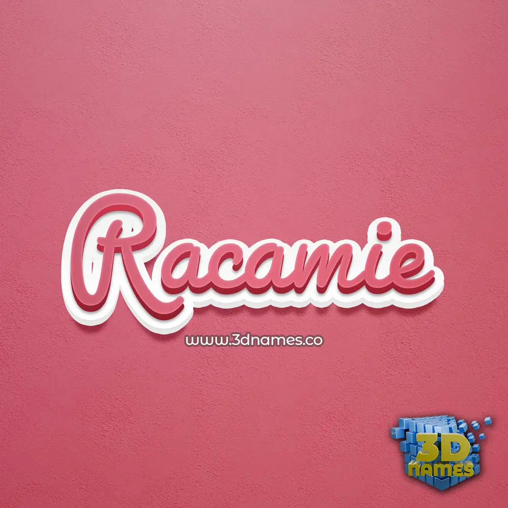 racamie in Red Scribble style - 3D name wallpaper