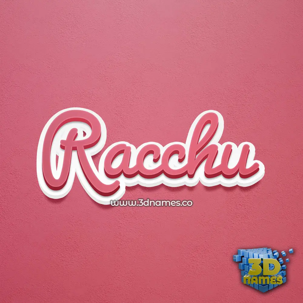 racchu in Red Scribble style - 3D name wallpaper