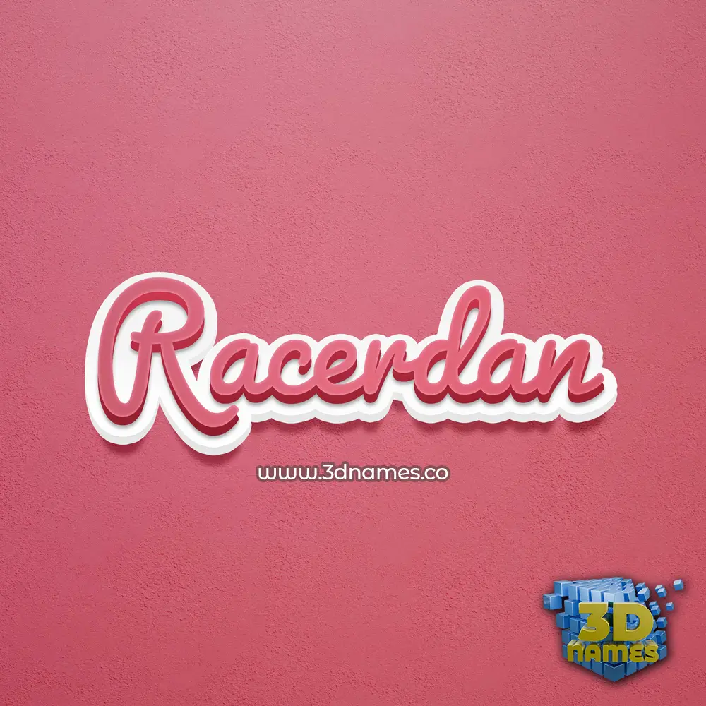 racerdan in Red Scribble style - 3D name wallpaper
