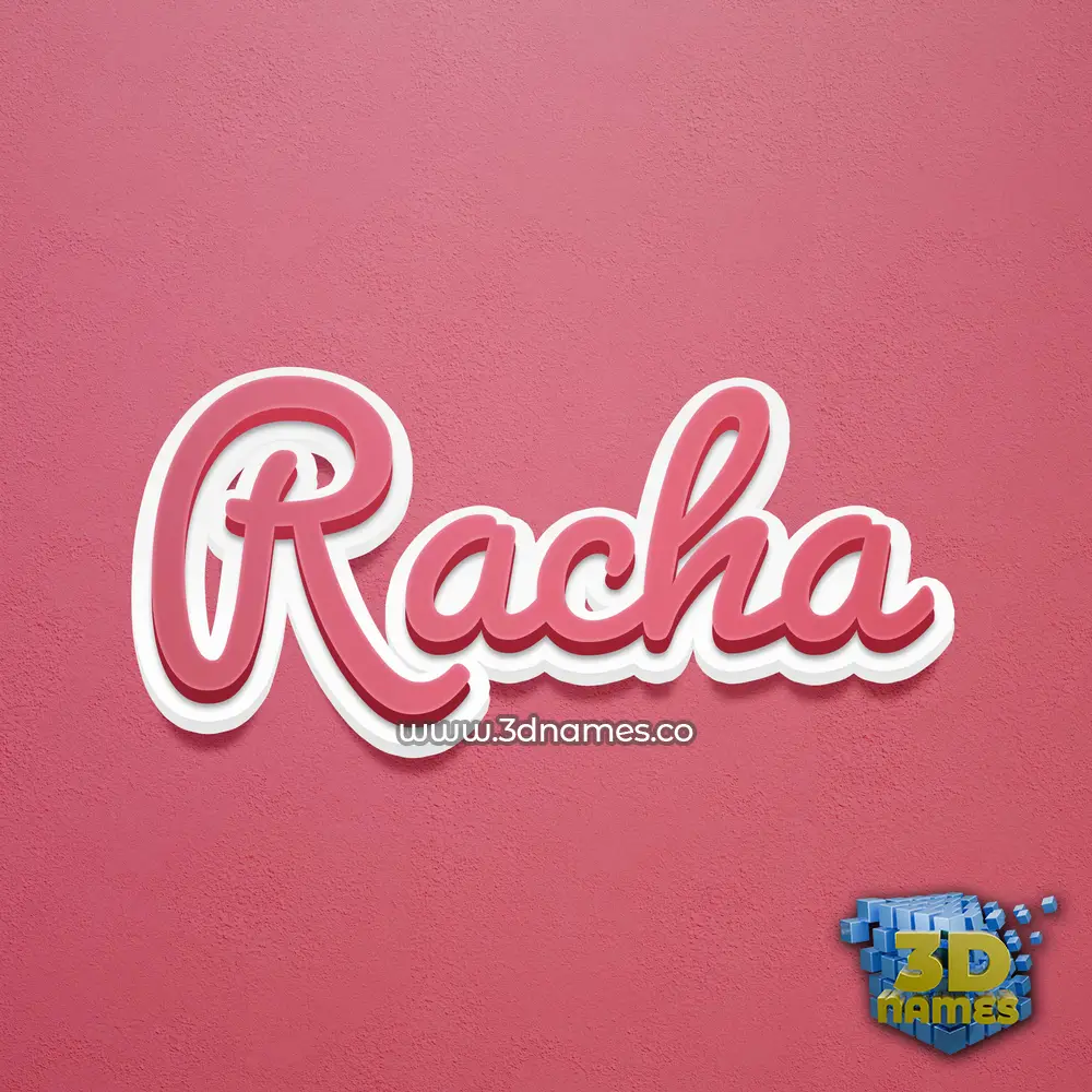 racha in Red Scribble style - 3D name wallpaper