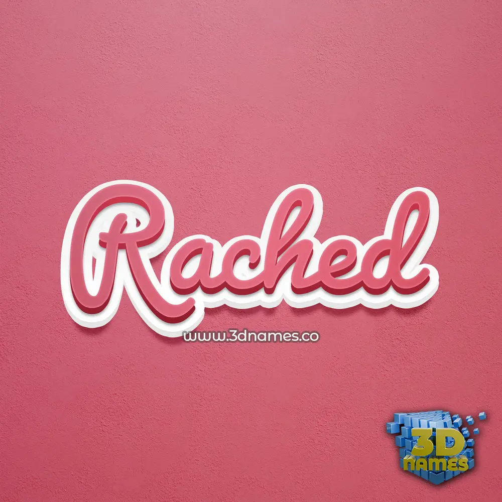 rached in Red Scribble style - 3D name wallpaper