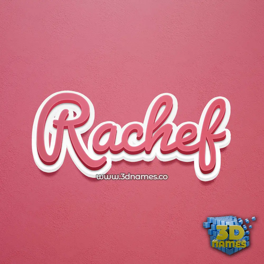 rachef in Red Scribble style - 3D name wallpaper