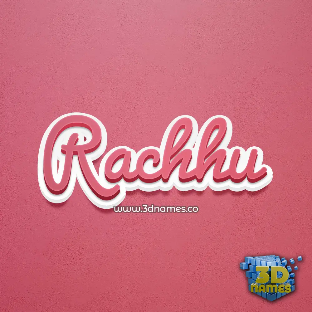 rachhu in Red Scribble style - 3D name wallpaper