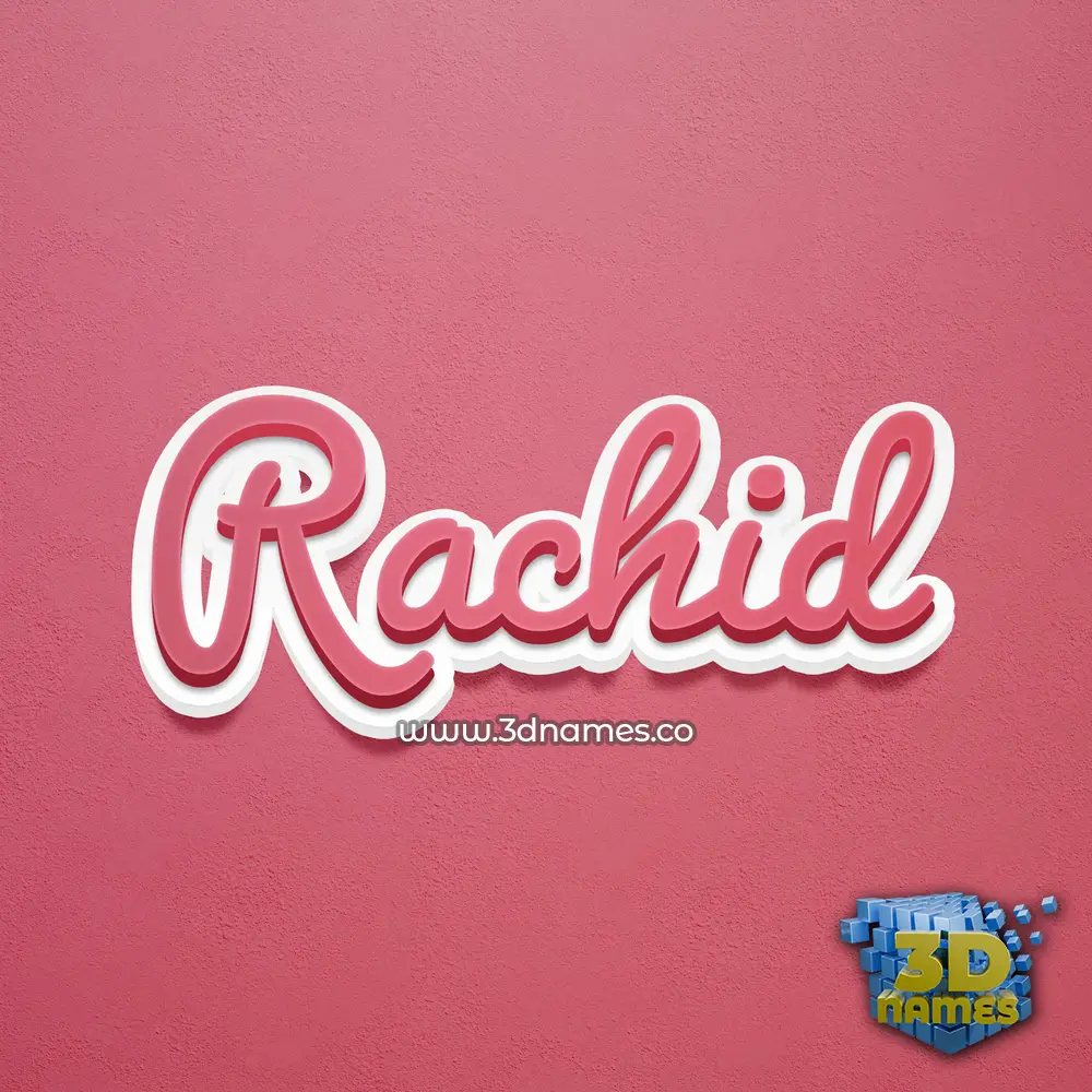 rachid in Red Scribble style - 3D name wallpaper