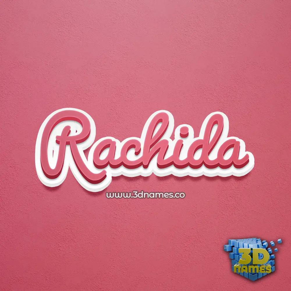 rachida in Red Scribble style - 3D name wallpaper