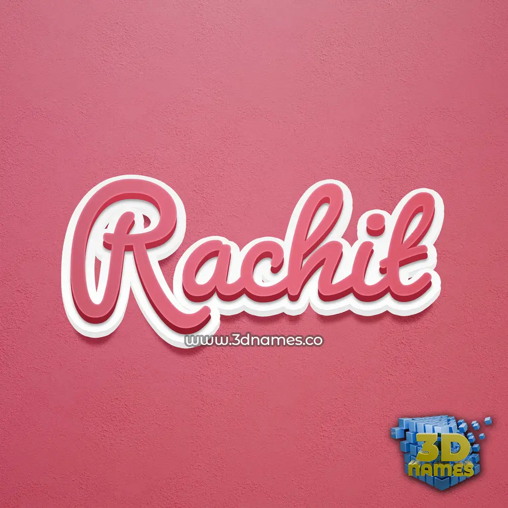 rachit in Red Scribble style - 3D name wallpaper