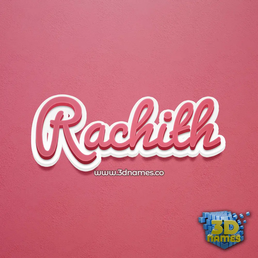rachith in Red Scribble style - 3D name wallpaper