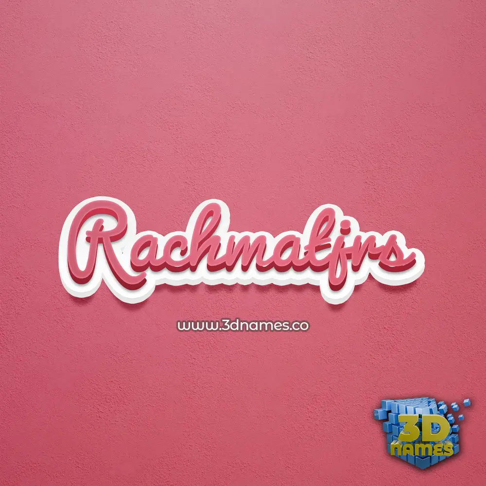 rachmatjrs in Red Scribble style - 3D name wallpaper