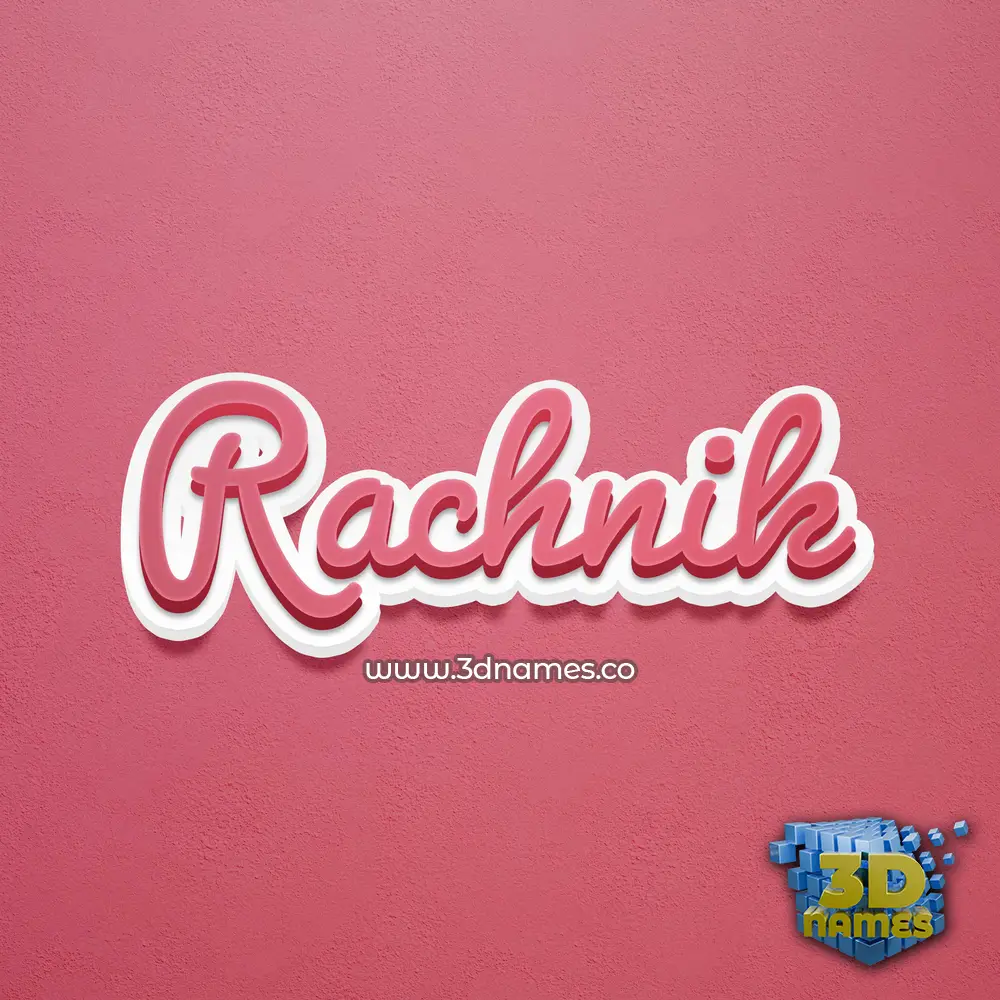 rachnik in Red Scribble style - 3D name wallpaper