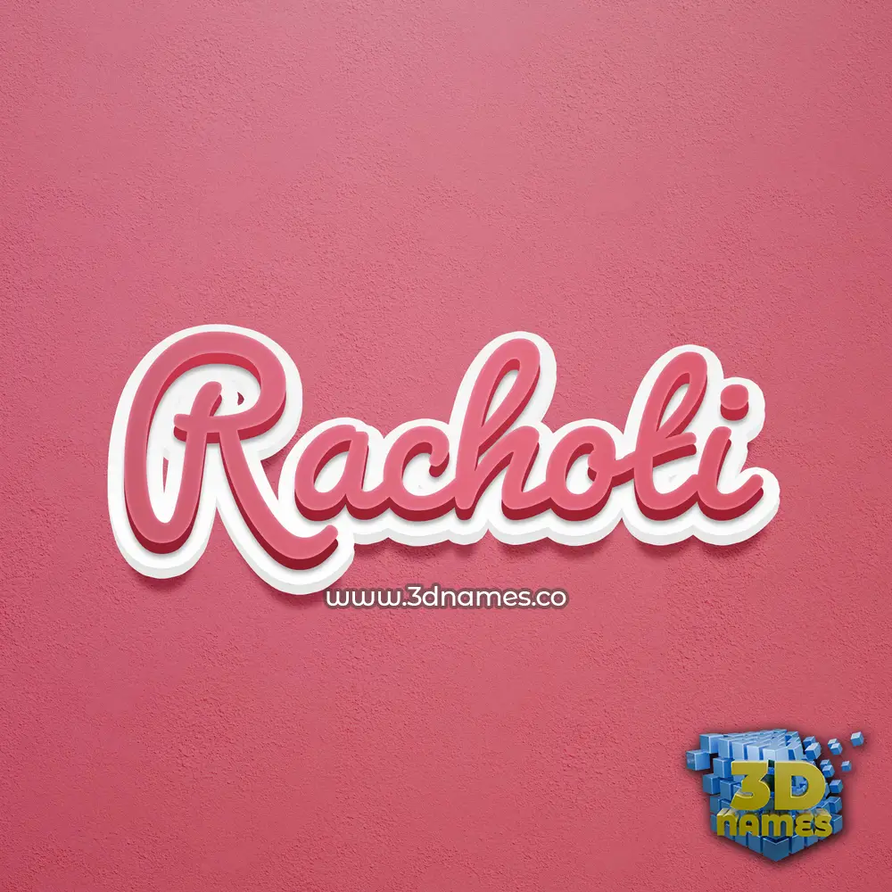 rachoti in Red Scribble style - 3D name wallpaper