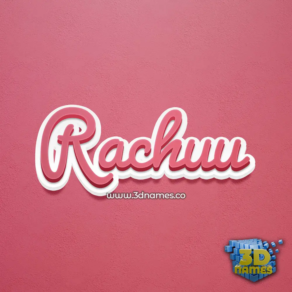 rachuu in Red Scribble style - 3D name wallpaper