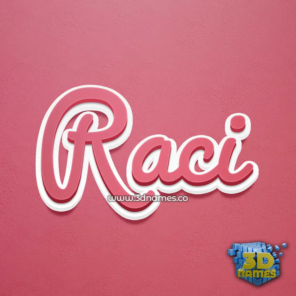 raci in Red Scribble style - 3D name wallpaper