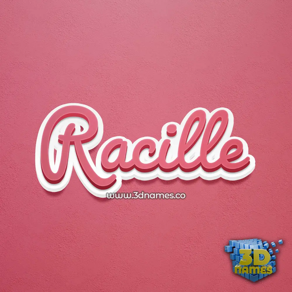 racille in Red Scribble style - 3D name wallpaper