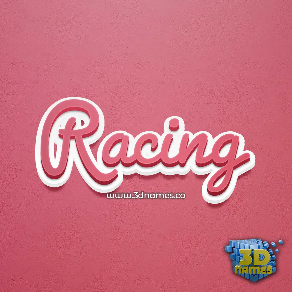 racing in Red Scribble style - 3D name wallpaper