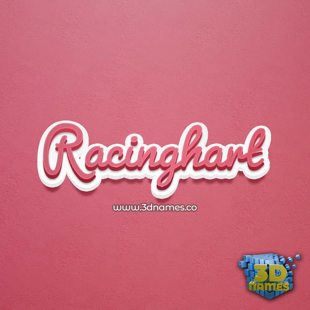 racinghart in Red Scribble style - 3D name wallpaper