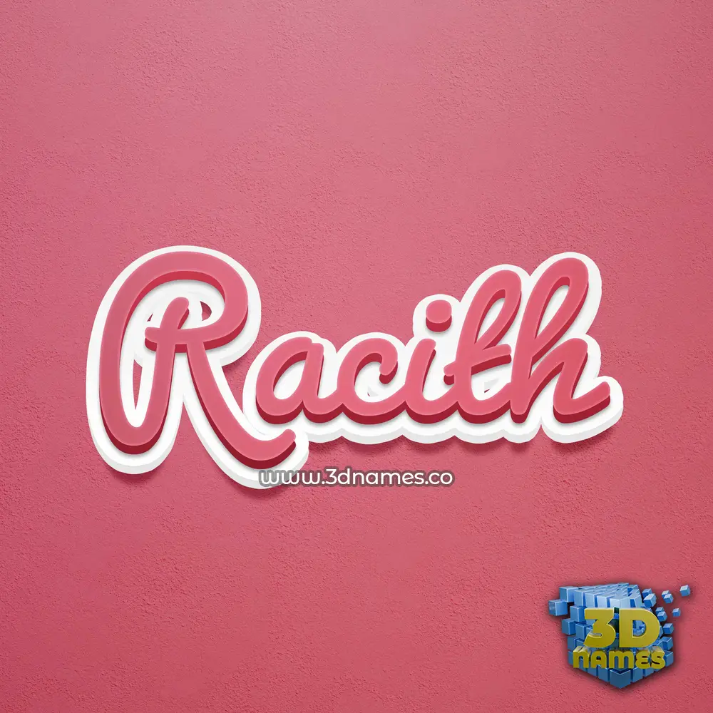 racith in Red Scribble style - 3D name wallpaper