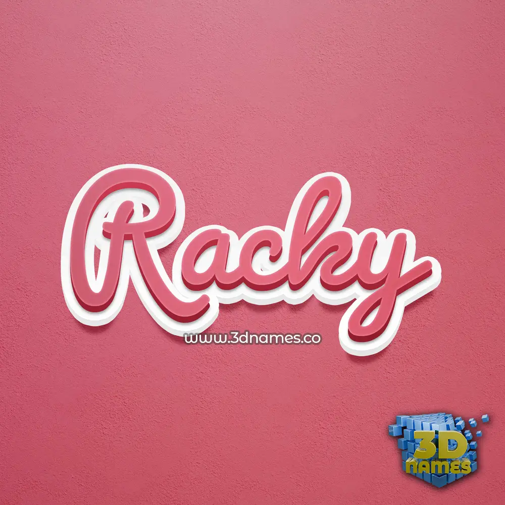 racky in Red Scribble style - 3D name wallpaper