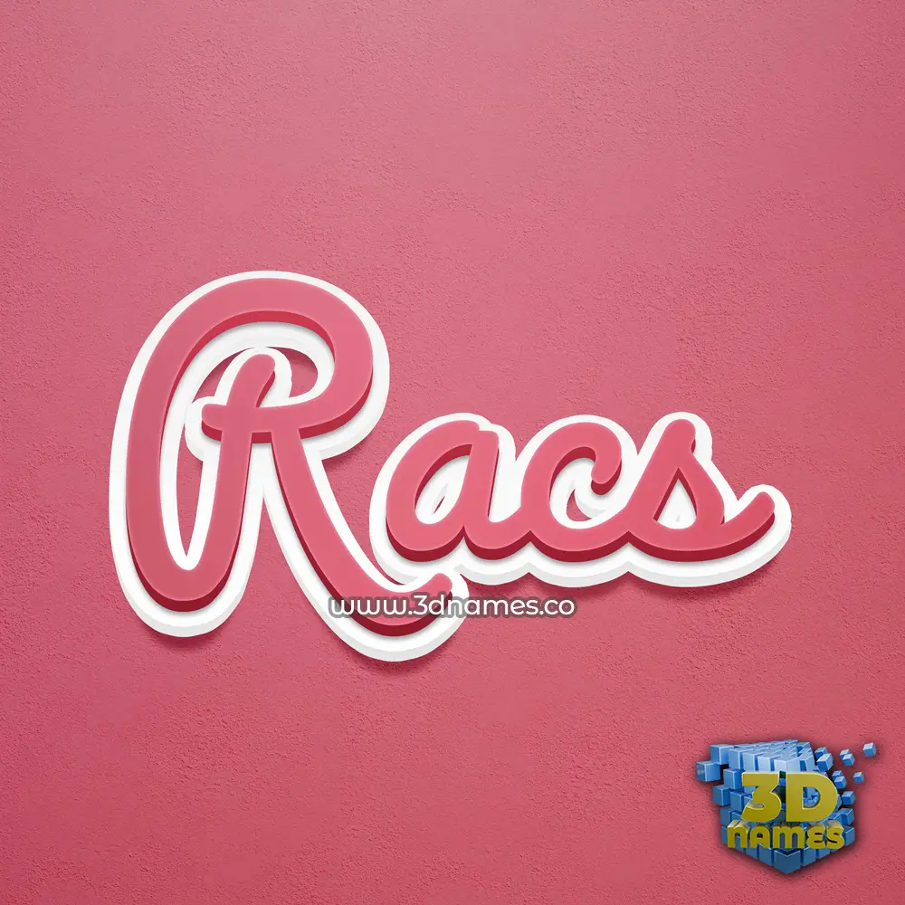 racs in Red Scribble style - 3D name wallpaper
