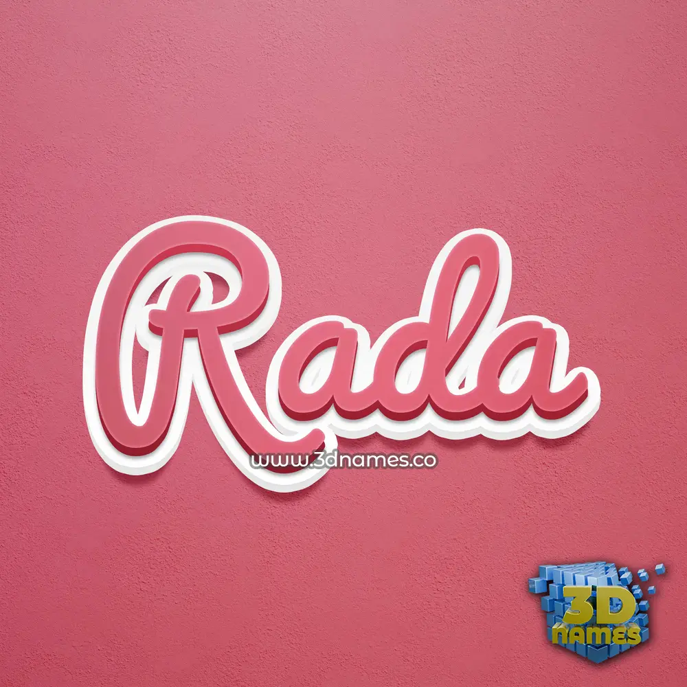 rada in Red Scribble style - 3D name wallpaper