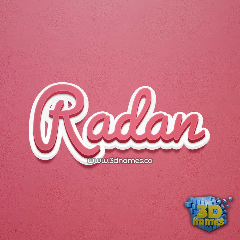 radan in Red Scribble style - 3D name wallpaper