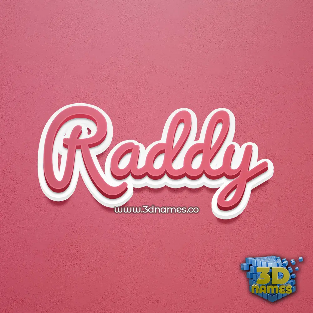 raddy in Red Scribble style - 3D name wallpaper