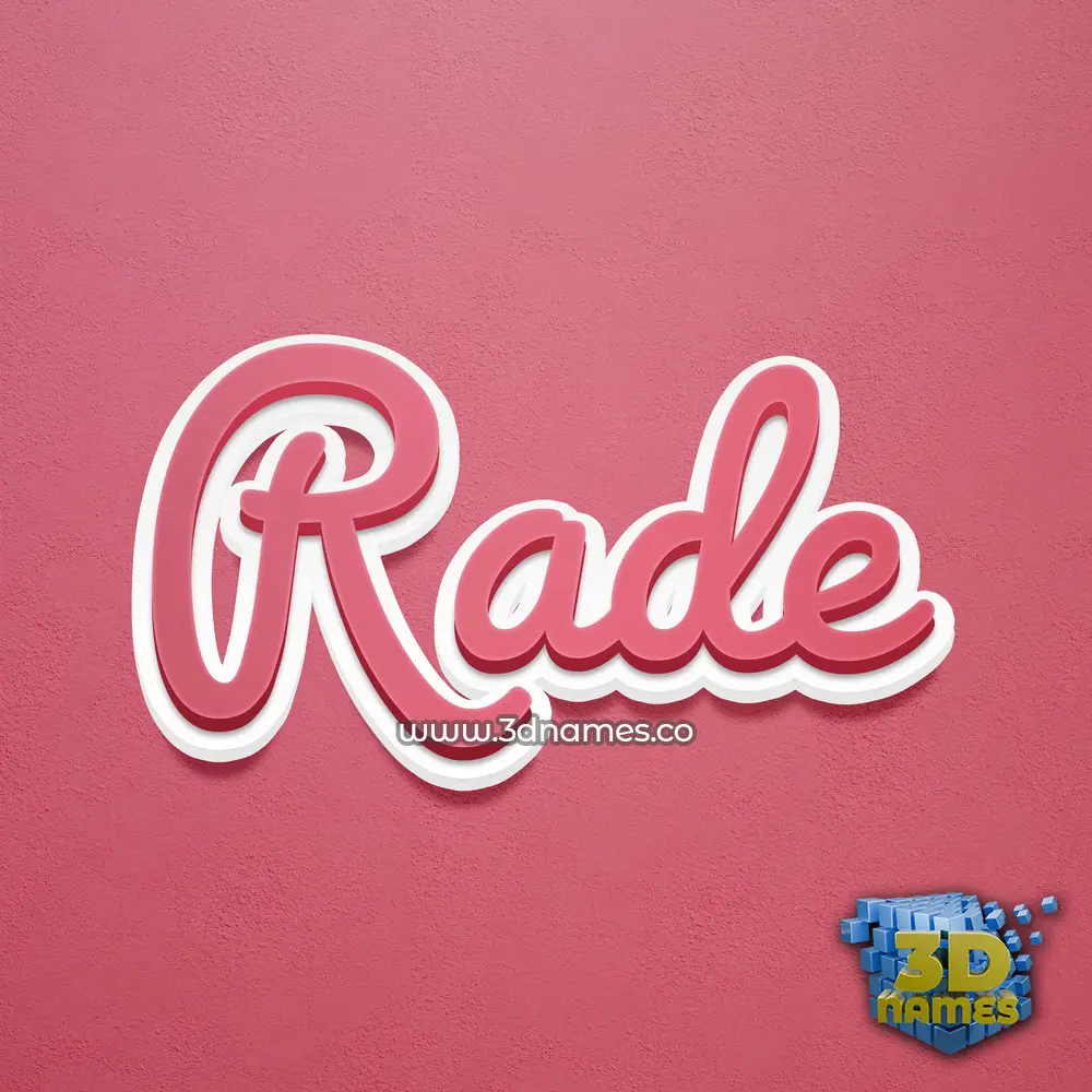 rade in Red Scribble style - 3D name wallpaper