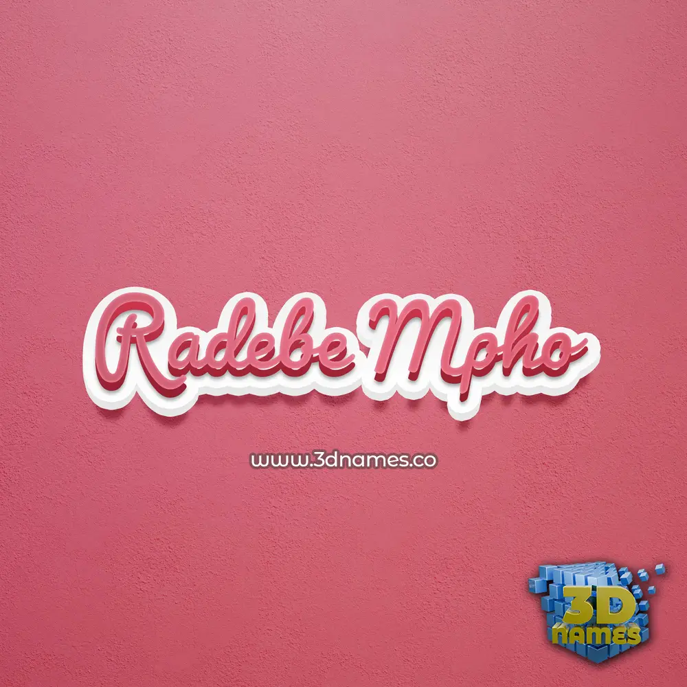 radebe mpho in Red Scribble style - 3D name wallpaper